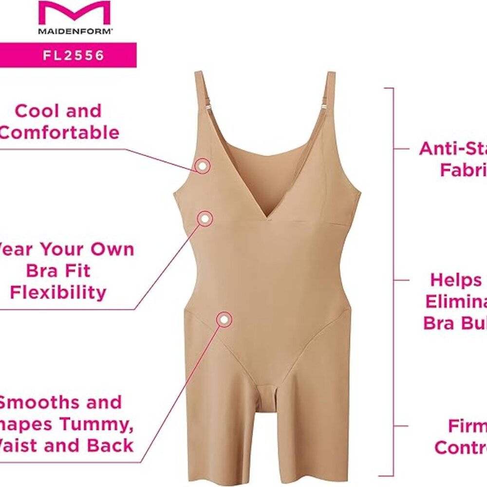 Maidenform Women's Shapewear Tummy Control Bodysuit, Tummy Control Body Suit. - Picture 5 of 5